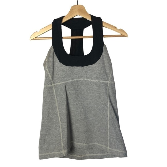 Lululemon Scoop Neck Luon Wee Stripe Coal Athletic Tank Top 8 - Picture 3 of 5